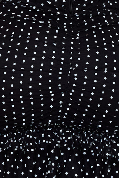Symphony Dress - Polka Dot Mesh Mermaid Maxi Dress