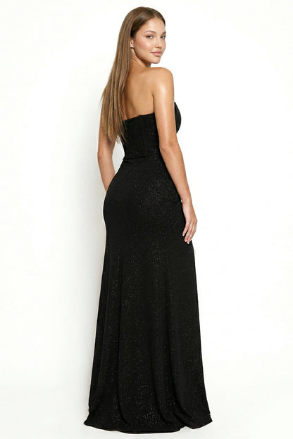 Symphony Dress - Glittered Bustier Top Maxi Dress