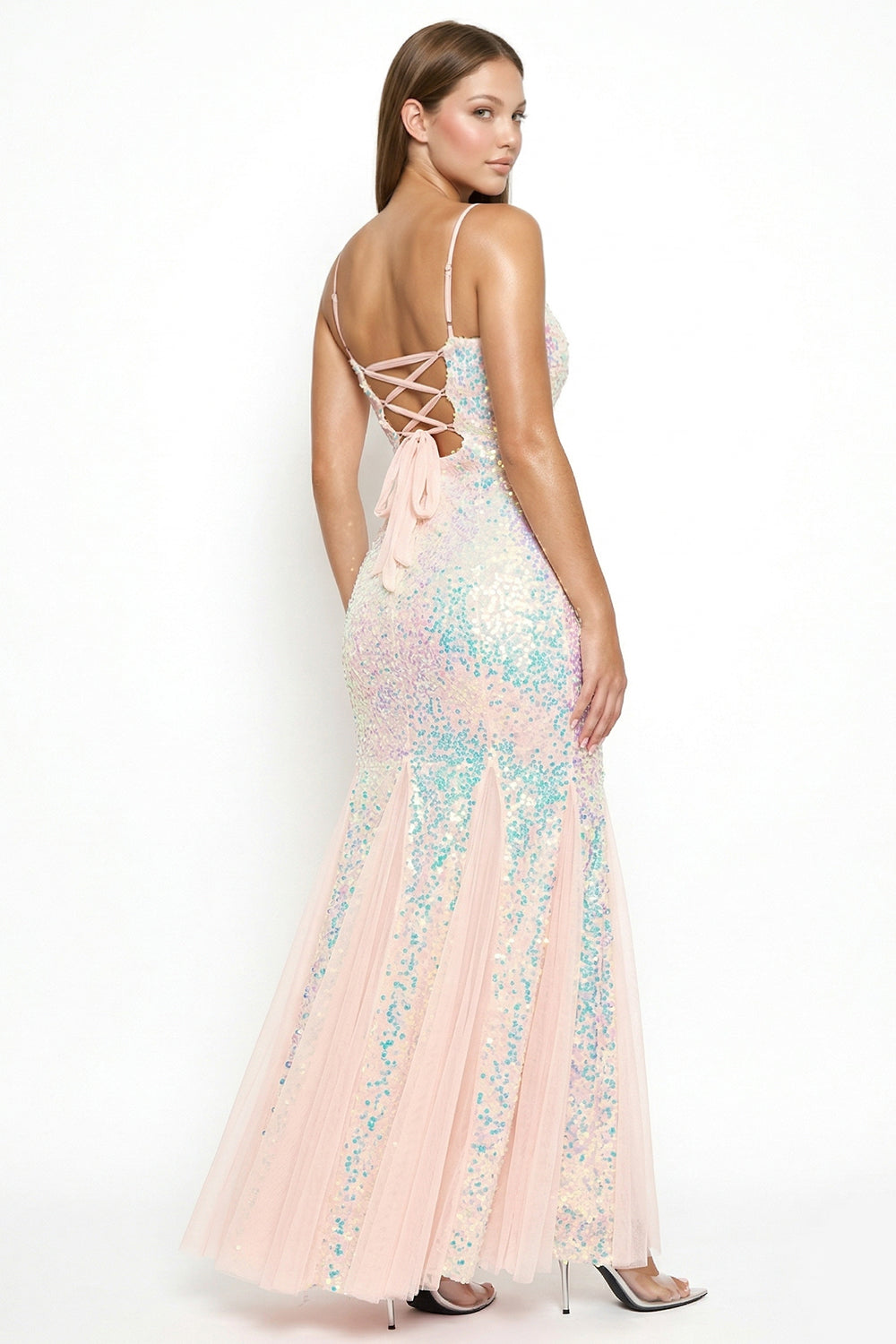 Symphony Dress - Sequin With Mesh Mermaid Shilouette Maxi Dress