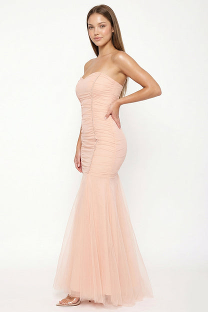 Symphony Dress - Overlay Mesh Mermaid Maxi Dress
