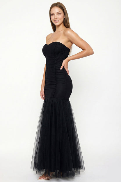 Symphony Dress - Overlay Mesh Mermaid Maxi Dress