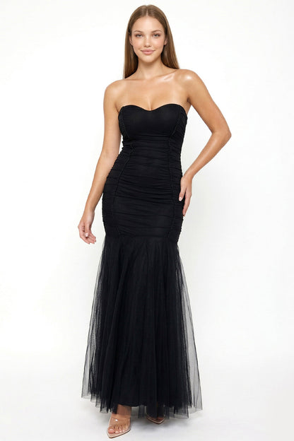 Symphony Dress - Overlay Mesh Mermaid Maxi Dress