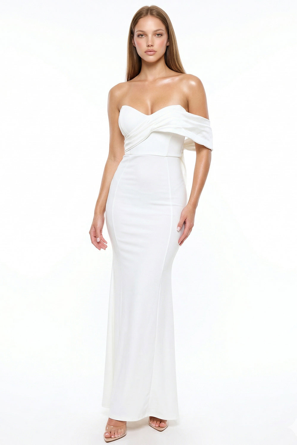 Symphony Dress - Crezia Fabric With Satin Large Bow Detail Maxi Dress