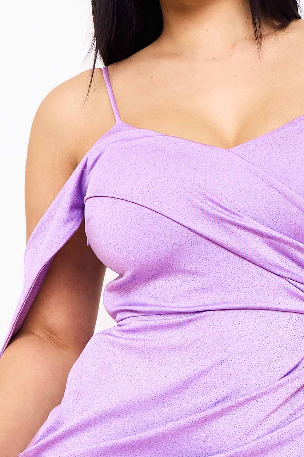 Symphony Dress - Glitter On Silky Satin Fabric Maxi Dress