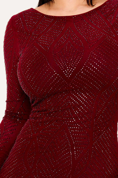 Symphony Dress - Full Rhinestone Studded Maxi Dress