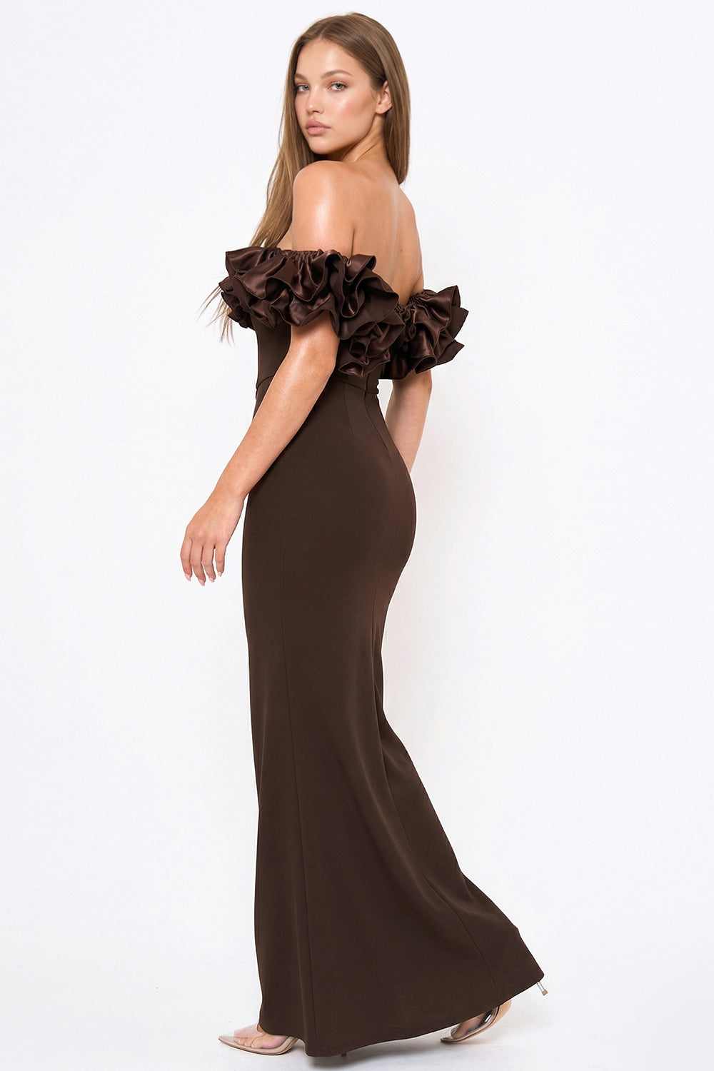 Symphony Dress - Ruffle Off The Shoulder Maxi Dress