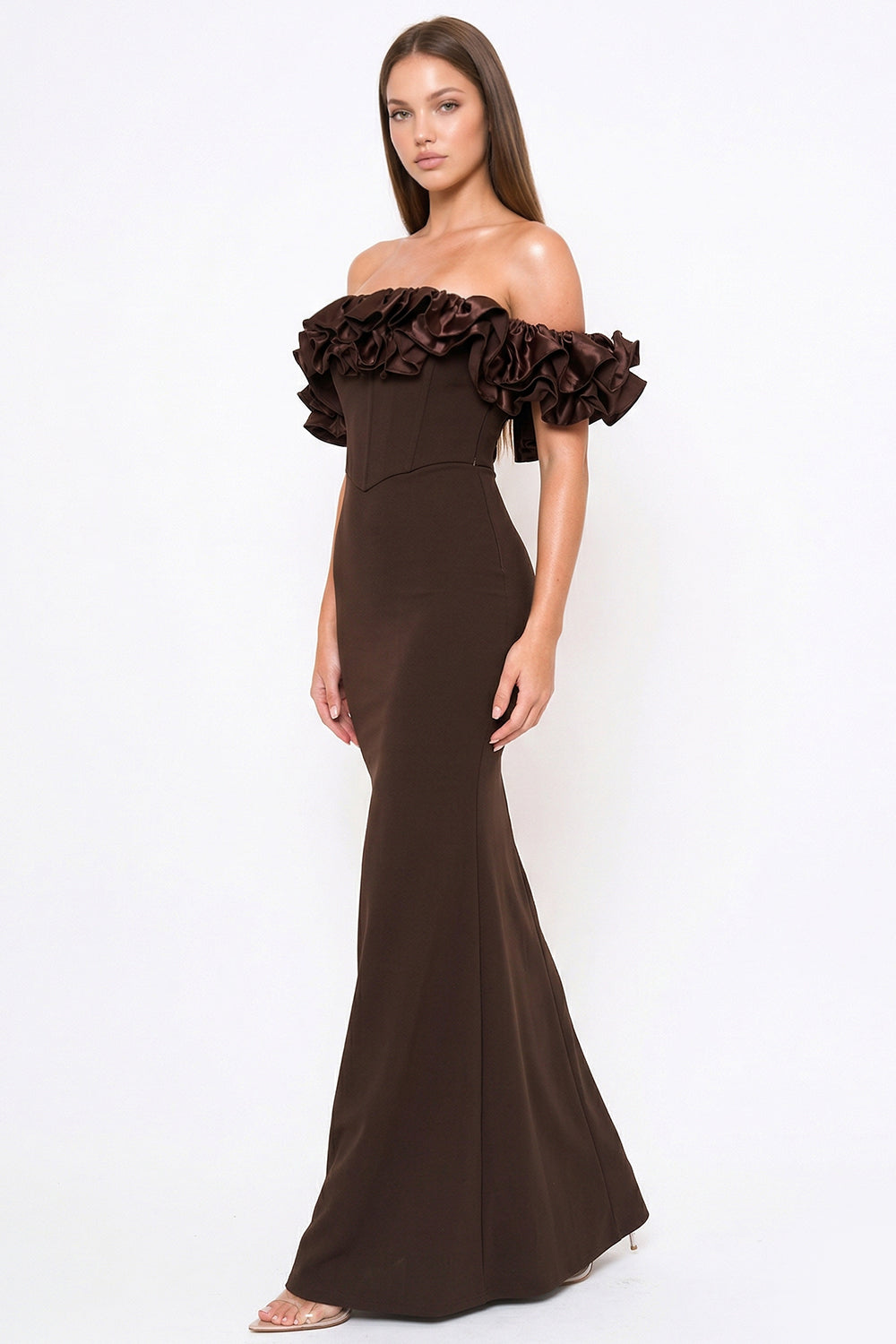 Symphony Dress - Ruffle Off The Shoulder Maxi Dress