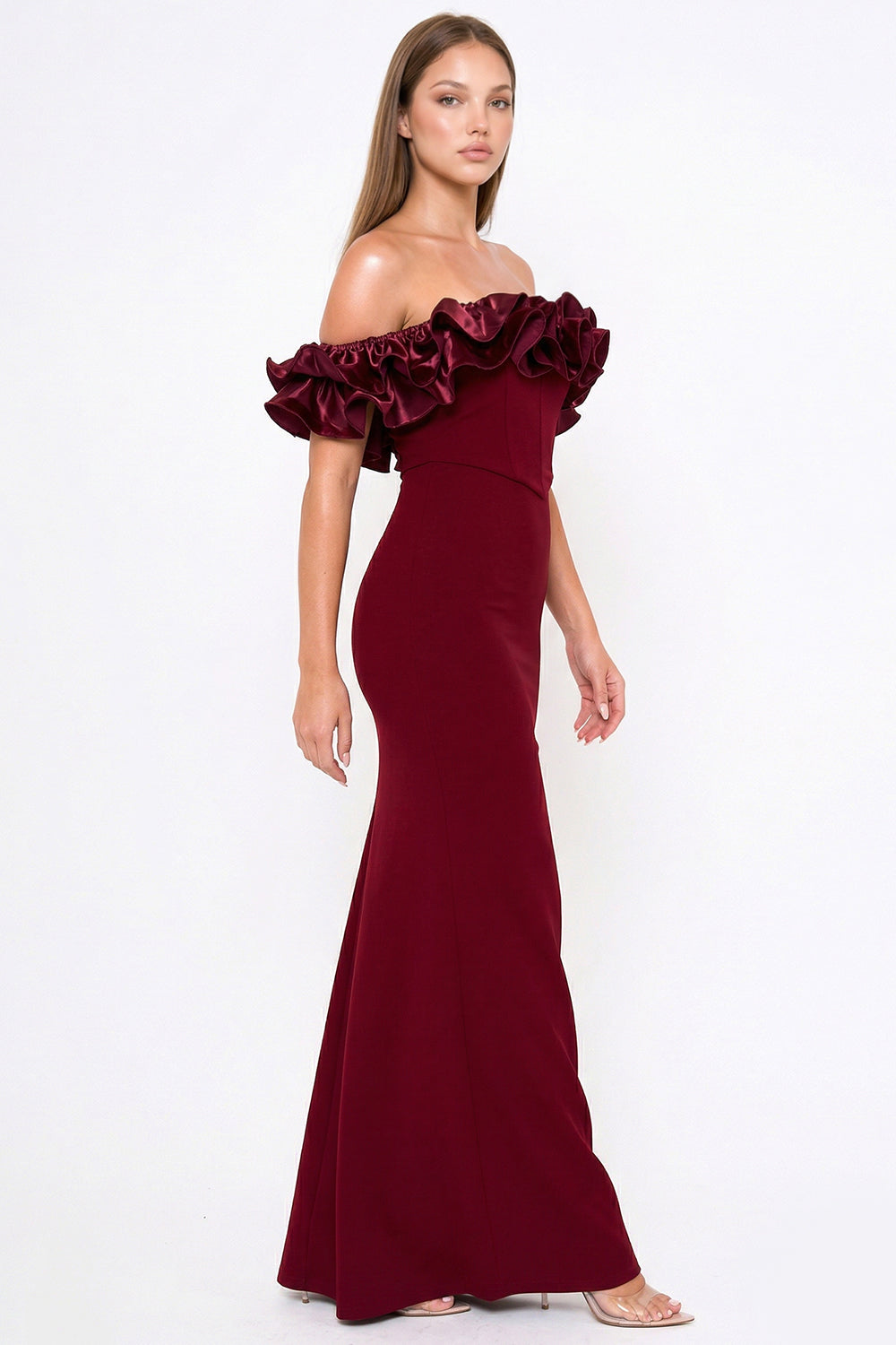 Symphony Dress - Ruffle Off The Shoulder Maxi Dress