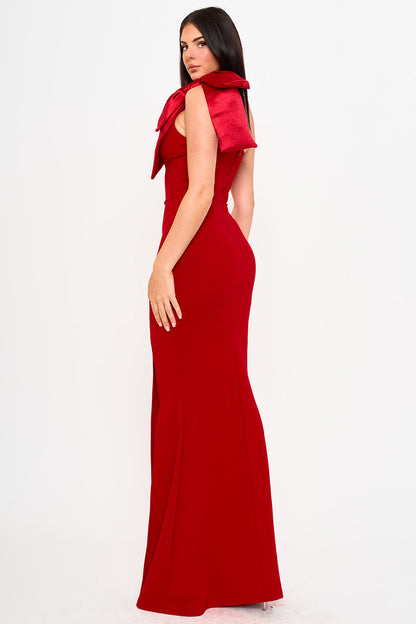 Symphony Dress - Techno Crepe And Satin Maxi Dress