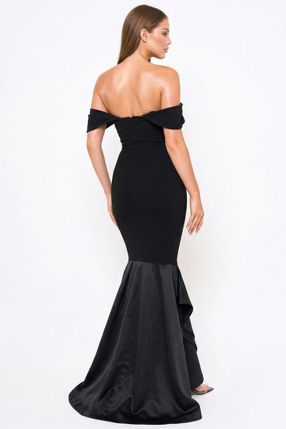 Symphony Dress - Satin Contrast Bottom Mermaid Maxi Dress