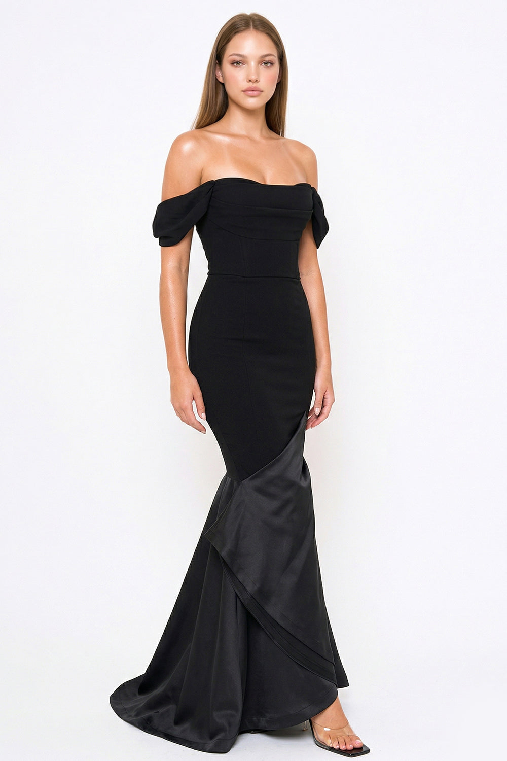 Symphony Dress - Satin Contrast Bottom Mermaid Maxi Dress