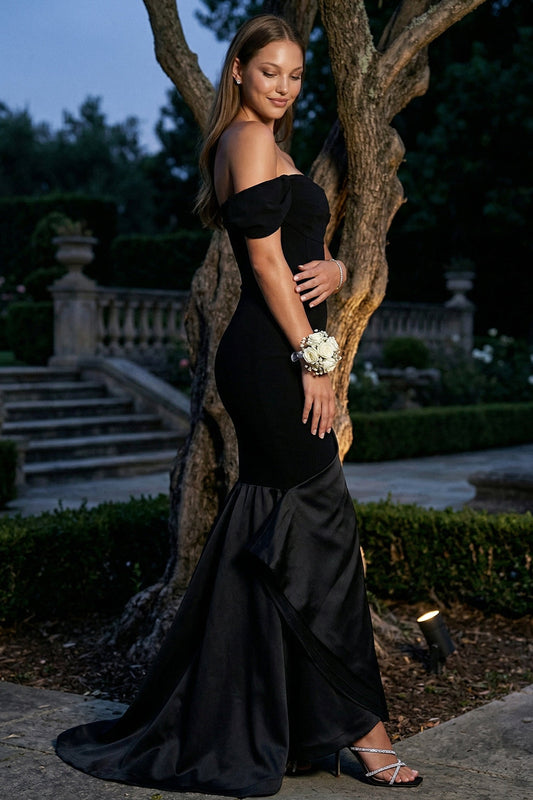 Symphony Dress - Satin Contrast Bottom Mermaid Maxi Dress