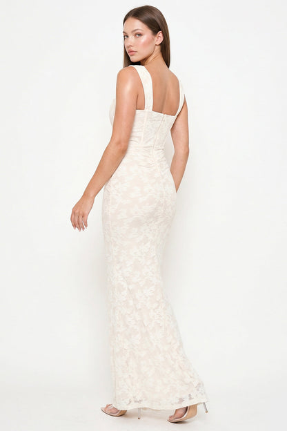 Symphony Dress - Bustier Bodice With Twist On The Side Maxi Dress