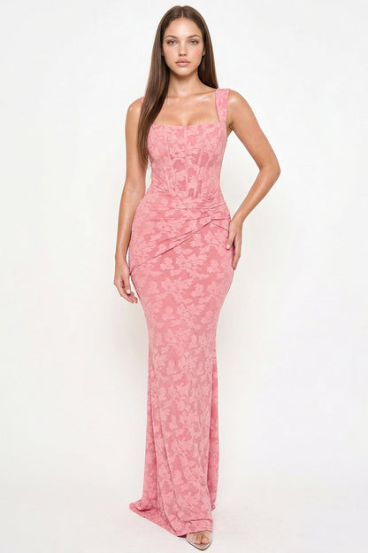 Symphony Dress - Bustier Bodice With Twist On The Side Maxi Dress