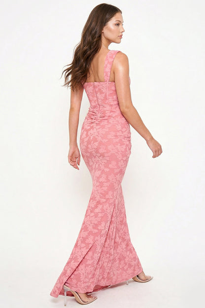 Symphony Dress - Bustier Bodice With Twist On The Side Maxi Dress