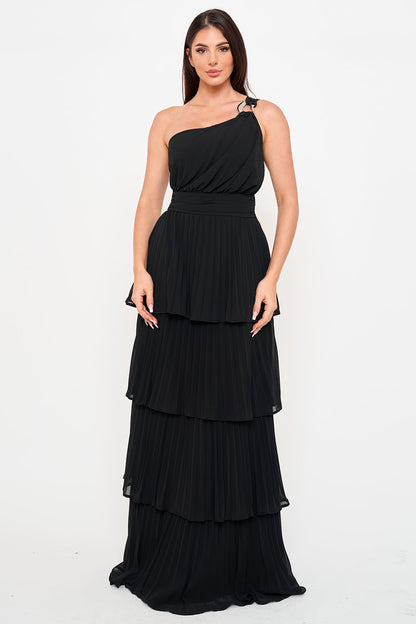 Symphony Dress - Pleated Chiffon Multi Layered Maxi Dress
