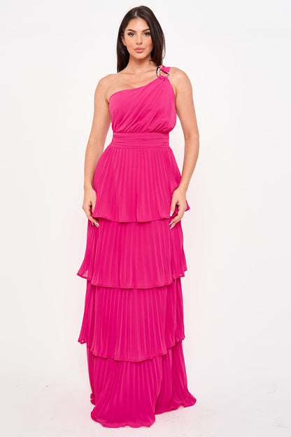 Symphony Dress - Pleated Chiffon Multi Layered Maxi Dress