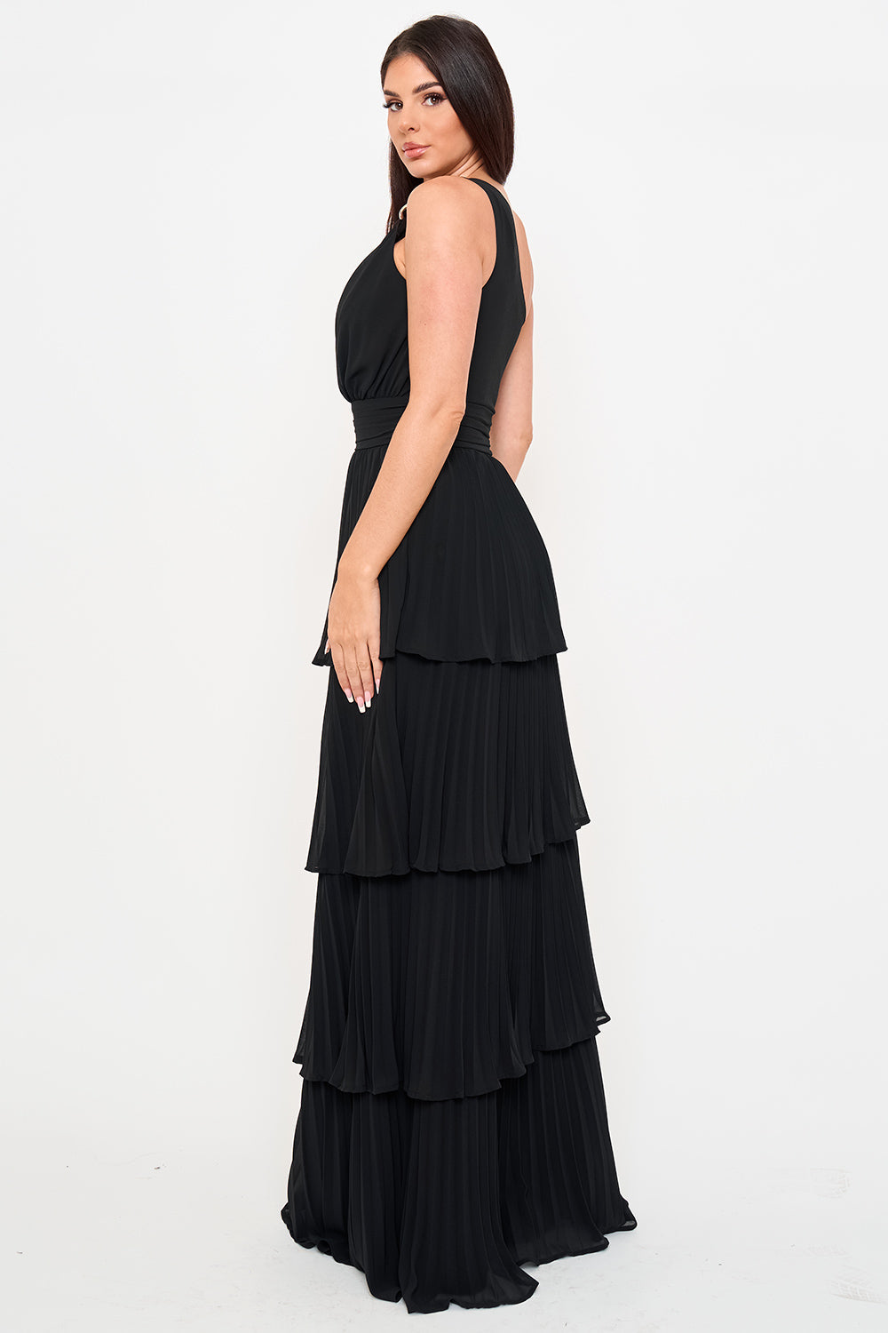 Symphony Dress - Pleated Chiffon Multi Layered Maxi Dress