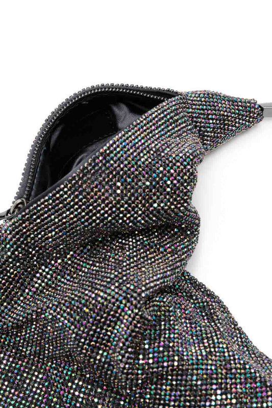 Bolso de mano adornado con diamantes de imitación 