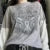 2000s Aesthetic T Shirt Graphic Cross Wings Print Long Sleeve Tops y2k Women Clothes Fairycore Grunge Tee Streetwear