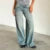 Pantalones vaqueros holgados de tiro bajo con estética Y2K para mujer, pantalones vaqueros rectos de pierna ancha y corte boyfriend, pantalones vaqueros largos elásticos de moda