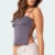 Primavera/verano nuevo Spice Girl chaleco pequeño color sólido sexy cuello halter con top halter en el pecho