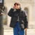 Down Jacket Women Stand-Up Collar Contrast Color Raglan Sleeve Loose  Winter New Three-Proof Windproof Down Jacket