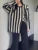 Striped Knitwear Fashion 2 Piece-Set For Women Contrast Long Sleeve Split Straight Trousers Outfits Women’s Pants Sets