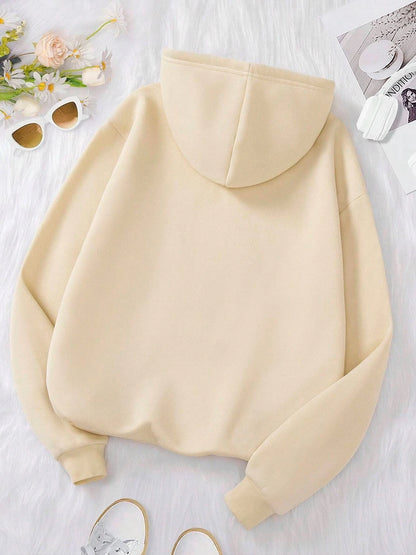 Sudadera con capucha y estampado gráfico de letras divertidas Love Coffee para mujer, sudadera de forro polar a la moda, informal, tallas S-XXL, ropa de otoño de gran tamaño