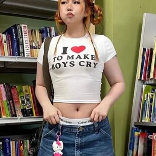 Camiseta elástica de manga corta nueva para mujer con estampado de letras, camiseta sexy para mujer
