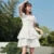 Vestido de mujer con diseño de orillo fibroso, nuevo vestido de verano retro de cuello cuadrado estilo palacio, vestido corto