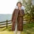 Chaqueta de plumón para mujer, larga, resistente al viento, holgada, de invierno, cálida, con cuello de piel y capucha.