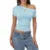 y2k Crop Top Women Summer Grunge Clothes Oblique Shoulder Sleeveless Ruched T Shirt Vest 2000s Clothing Streetwear
