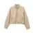 Vintage Women’s Khaki Bomber Jacket Stand Collar Zipper Pocket Long Sleeve Short Coats Female 2025 Spring Thick Warm Outwear New