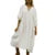 Vestido de fiesta de playa para mujer, de verano, color liso, cuello redondo, lazo frontal, mangas 3/4 abullonadas, suelto, midi, vestidos de vacaciones