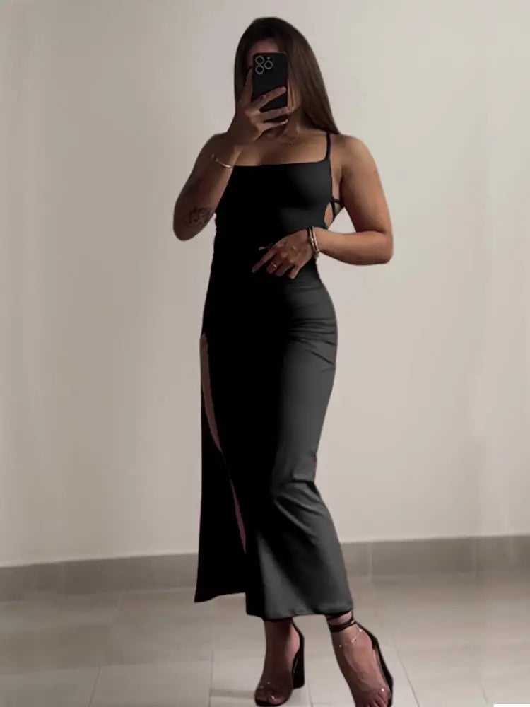 Vestido nuevo y explosivo de verano con tirantes halter de alta sensibilidad y estilo Spice Girl.