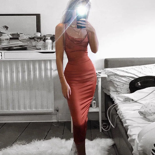 Y2K Cross border Women’s Dress Foreign Trade Sexy Nightclub Dress Summer Satin Fashion Women’s Dress