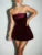 Vestido mini sexy sin tirantes y espalda descubierta para mujer, a la moda, con cremallera, hombros descubiertos, sin mangas, corte A, ajustado, para fiesta y club.