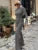 Conjunto de 2 piezas de moda de otoño para mujer, pantalones acampanados, ropa de calle, conjuntos casuales de manga larga plisados y ajustados, conjuntos de pantalones para mujer
