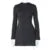 Elegante minivestido ajustado de manga larga para mujer, corte A, cintura alta, dos bolsillos, liso, para otoño e invierno, nuevo vestido de fiesta para mujer