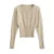 Cárdigan informal de punto liso con cuello redondo para mujer, suéteres ajustados de un solo pecho, moda de otoño para mujer, blusas sencillas de calle