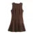 Elegante minivestido plisado para mujer, marrón, cuello redondo, sin mangas, corte A, cintura alta, vestidos de fiesta, moda informal, nuevo, batas con cremallera