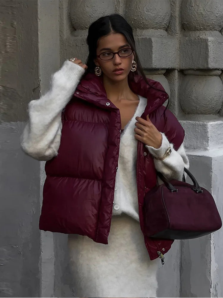Casual Fluffy Zipper Vest Coats Women Vintage Loose Lapel Sleeveless Single Breasted Jacket Lady Winter Versatile Simple Outwear