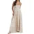Summer Long Dresses  Women Plaid Print Spaghetti Strap Sleeveless A Line Dresss Vacation Party Dresses Beachwear
