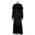 Vestidos largos sexis de encaje calado con forro tipo A para mujer, estilo vintage, holgados, con perspectiva y cuello redondo, negros, elegantes y chic para fiestas callejeras.
