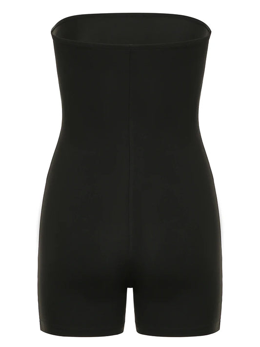 Mono ajustado sexy sin mangas con estampado de dragón, estilo chino, negro, para mujer, mono corto de verano