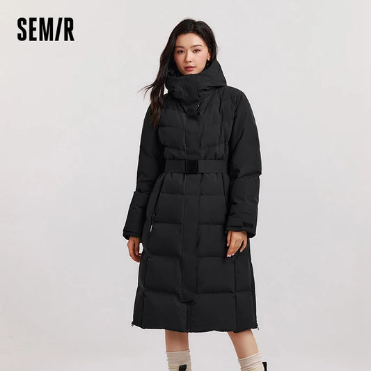 Chaqueta de plumón para mujer, parka larga, nueva, de invierno, de plumón de ganso, cálida, para exteriores, resistente al viento