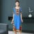 Bohemian National Style Leisure Holiday Beach Printed Poker Indonesia Floral O-neck Loose Midi Dress Pajamas Loungewear Woman