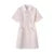 Dress Women Turn-Down Collar Stylish And Chic  Summer New Simple And Sweet Waist-Cinching Short Skirt