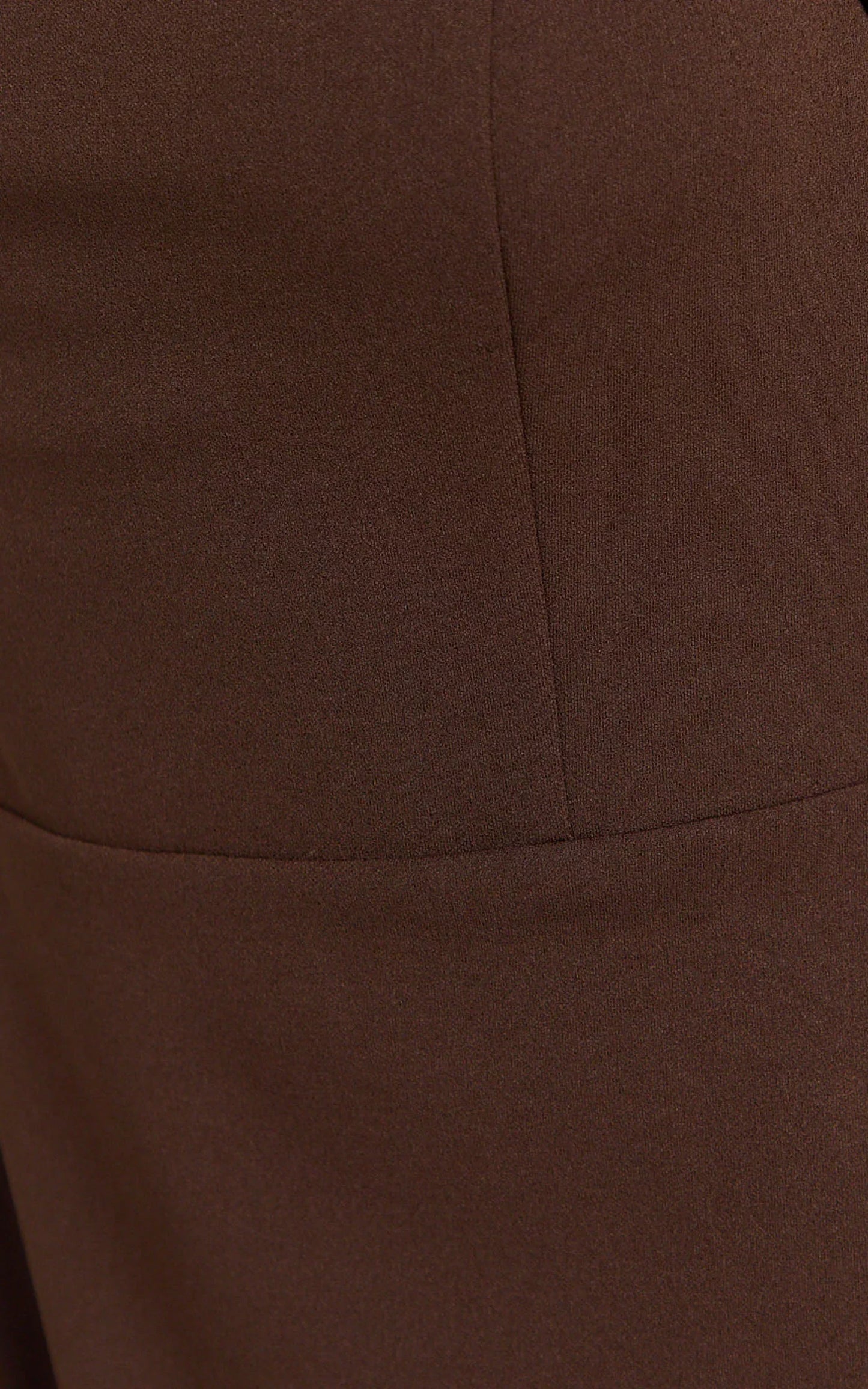 Salome Midi Dress Halter Neck Column Dress in Chocolate